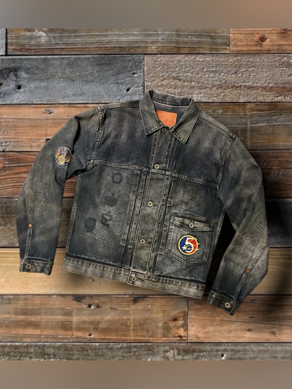 💥RARE💥DOUBLE RL RALPH LAUREN RRL INDIGO TYPE I MILITARY JACKET- SIZE MEDIUM